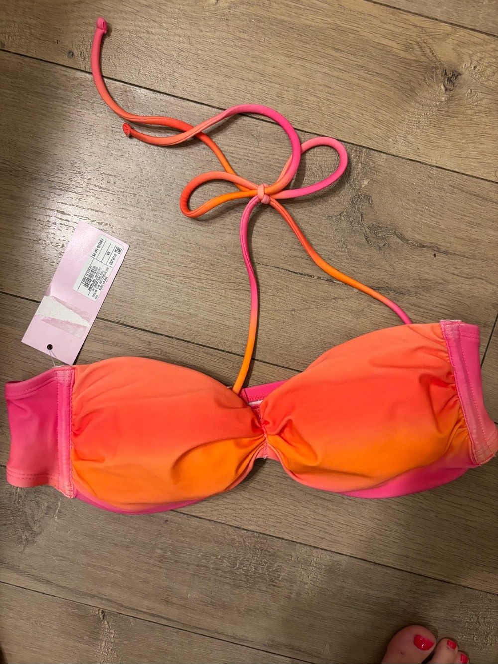 wild fable Pink and Orange Ombre Bandeau Bikini Top